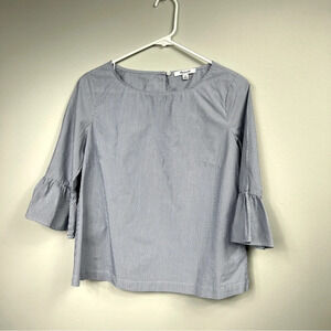 MADEWELL classic 3/4 sleeve stripped blouse top Sz XS
